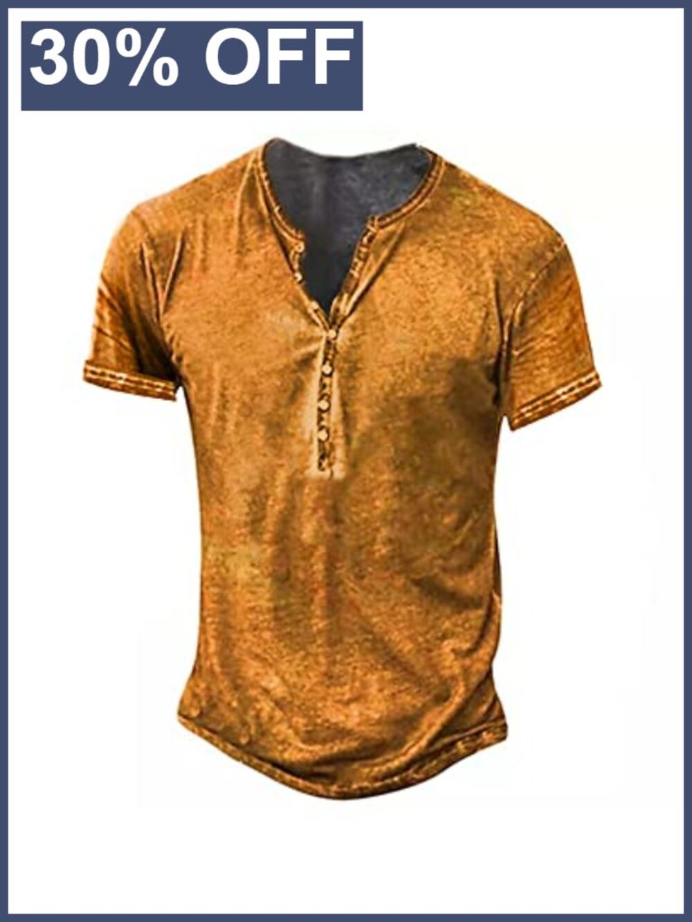 Men's Slim Fit V-Neck Short Sleeve Henley T-Shirt, Solid Cotton